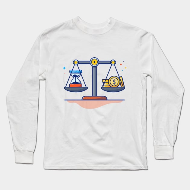 Balance Scale coins cartoon Long Sleeve T-Shirt by Catalyst Labs